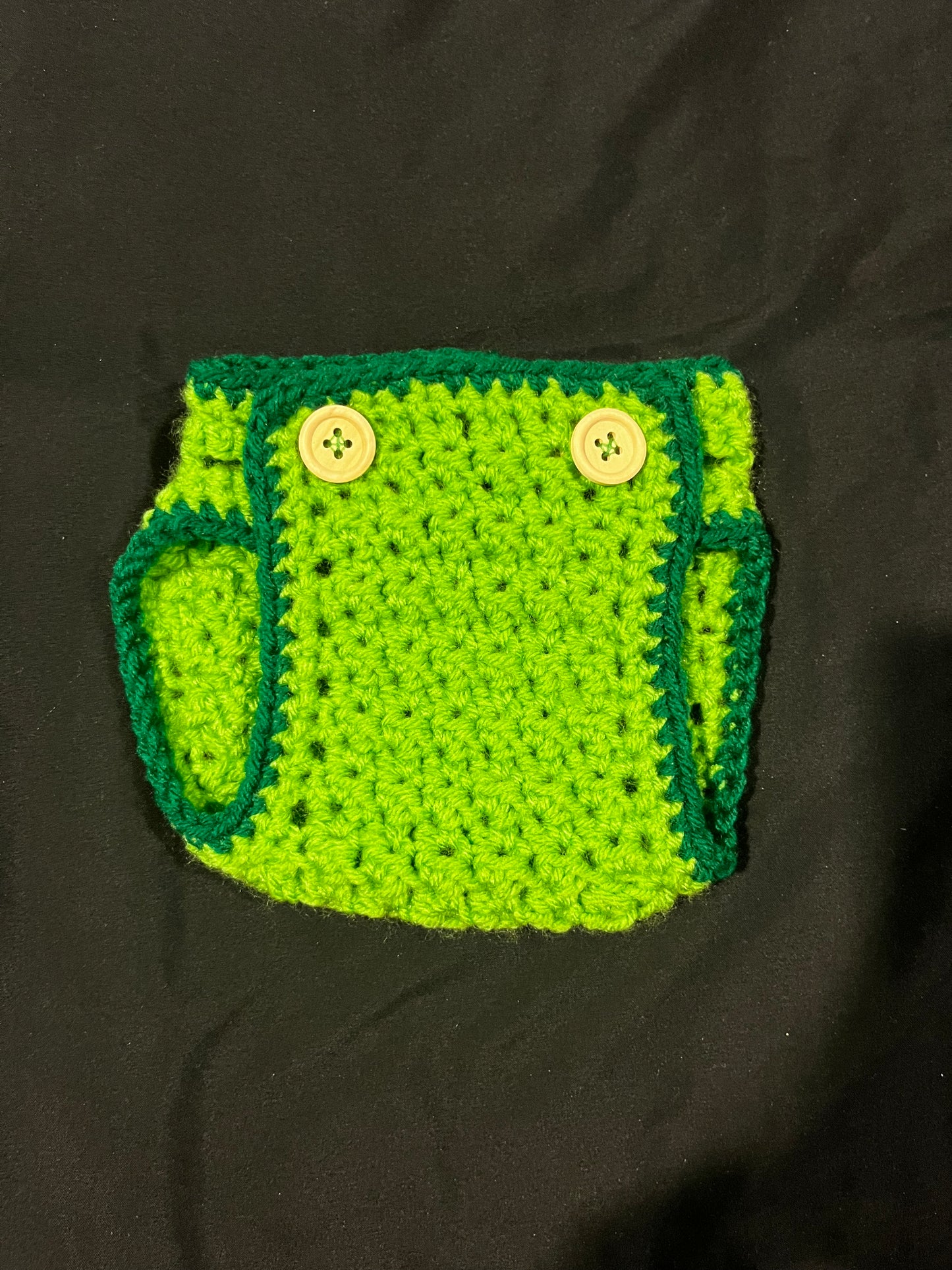 Green Dino Newborn baby hat and Diaper cover set