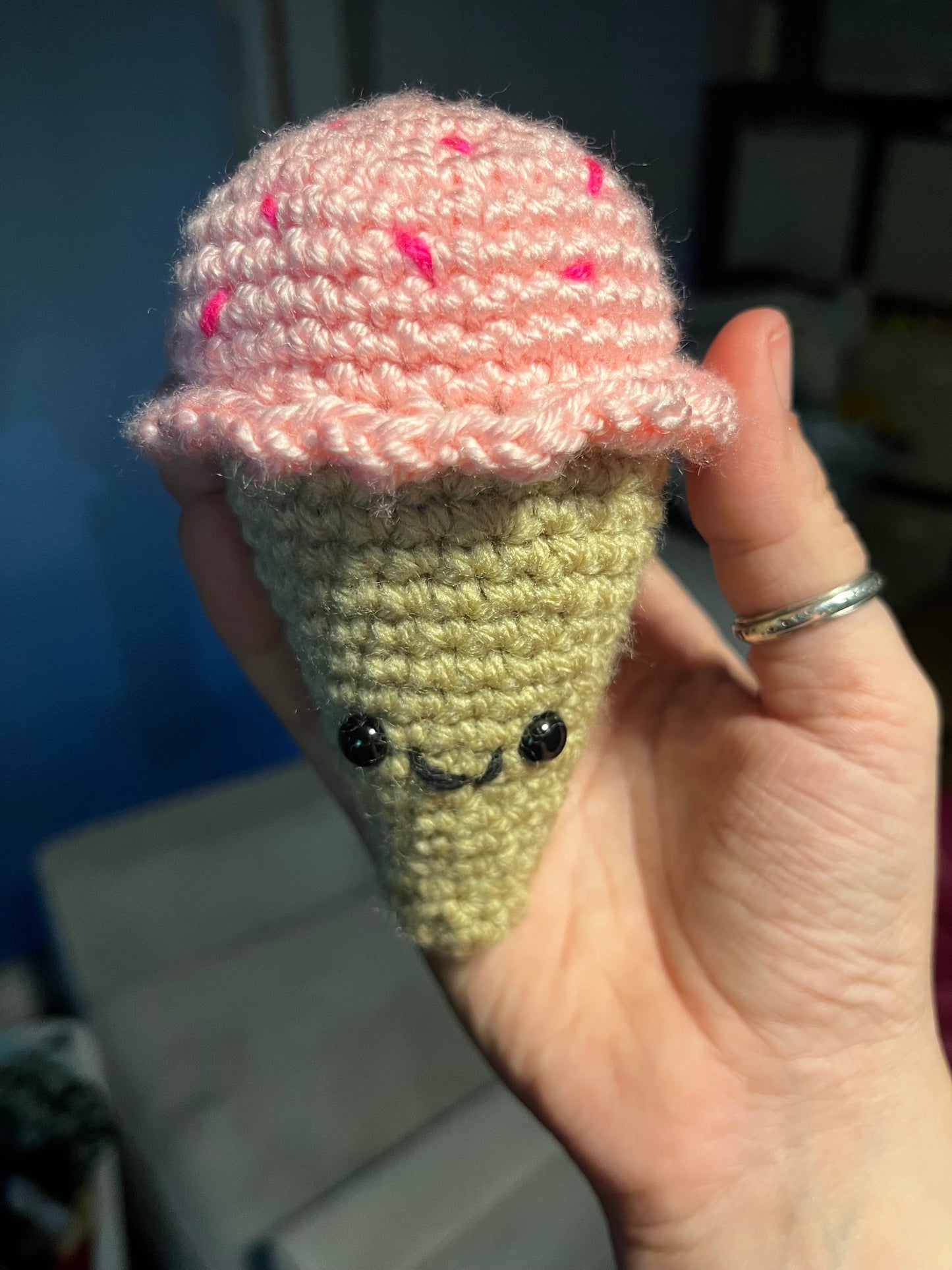 Strawberry Sprinkles Ice Cream Cone