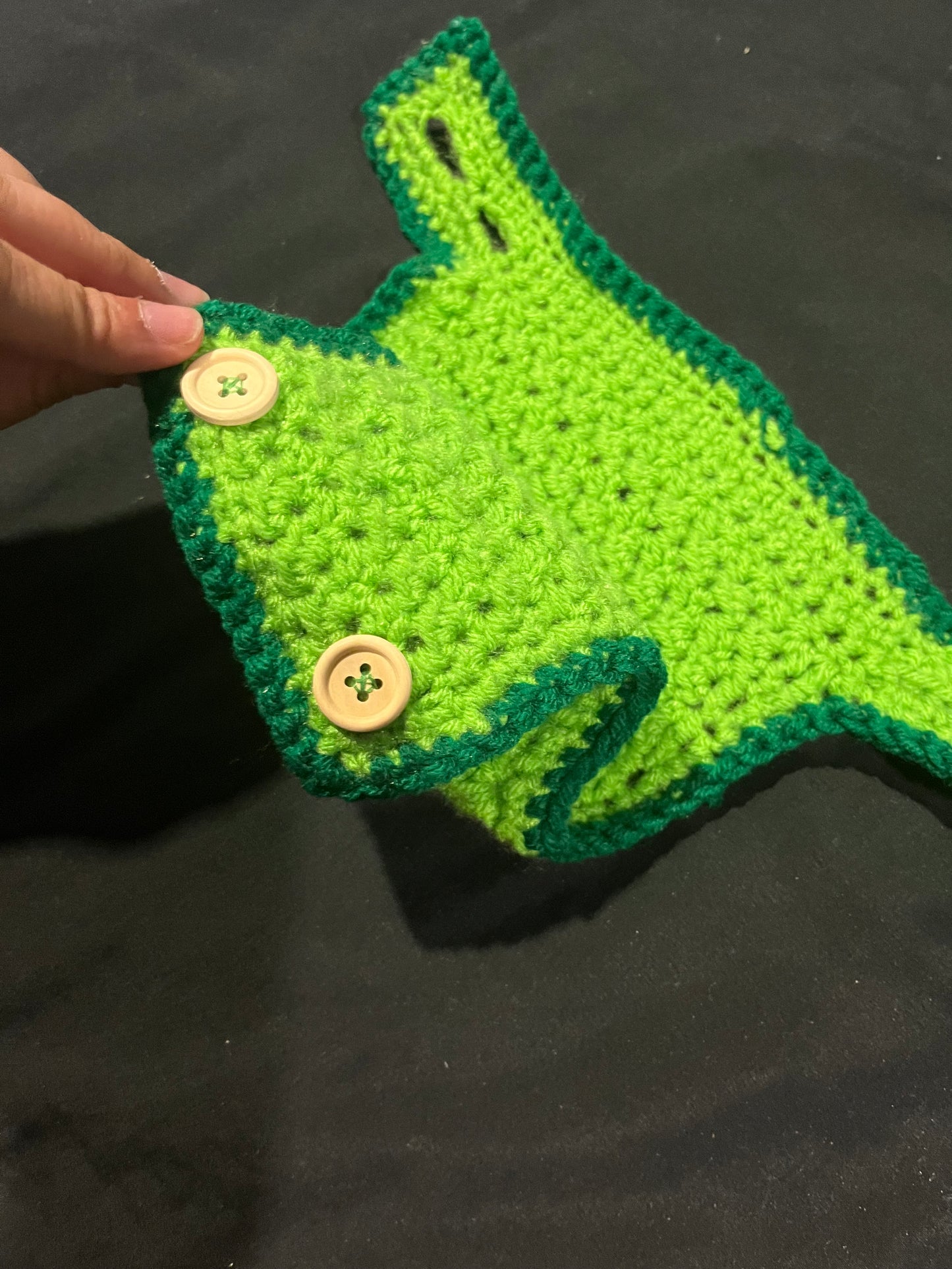 Green Dino Newborn baby hat and Diaper cover set