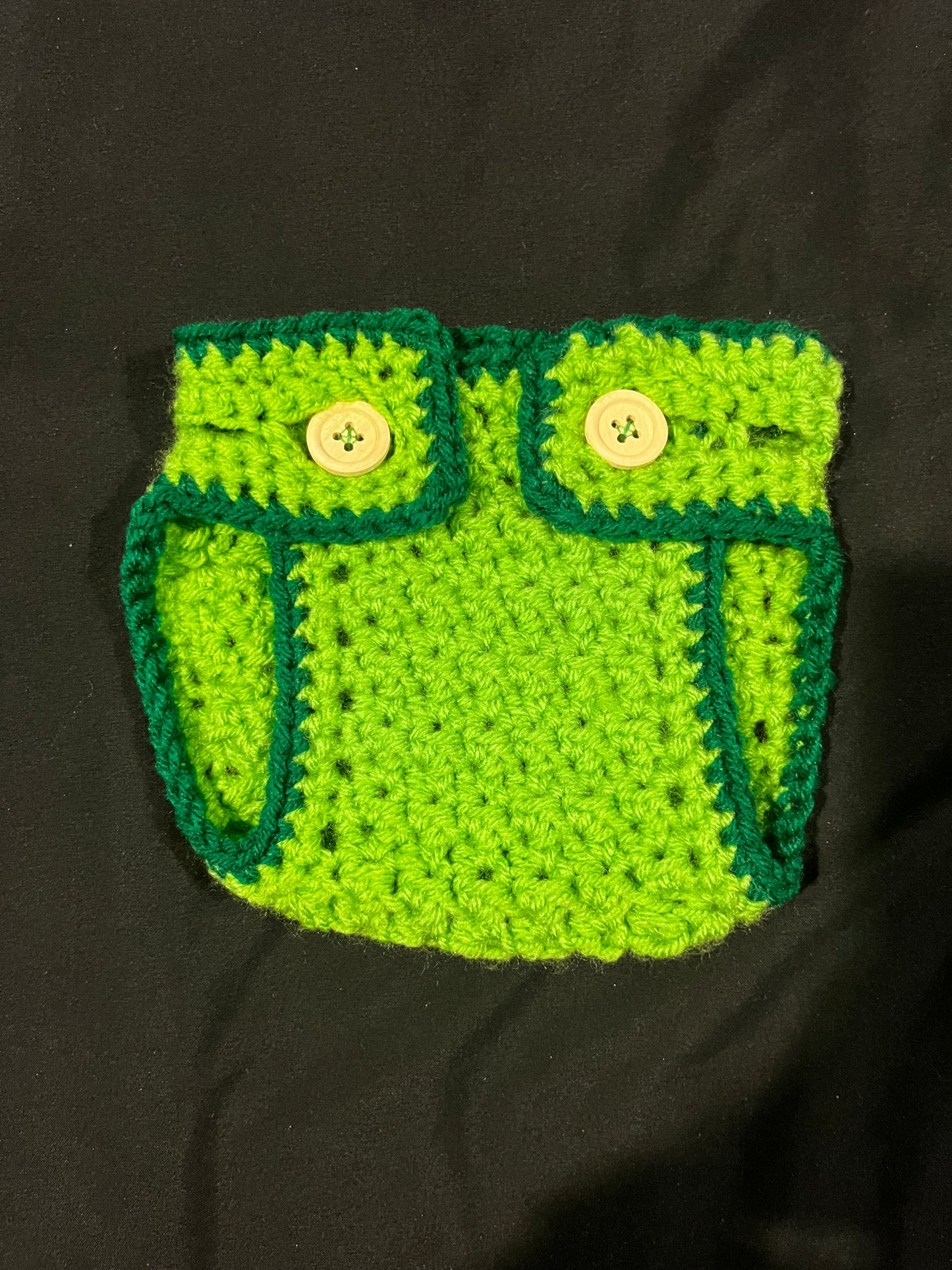 Green Dino Newborn baby hat and Diaper cover set