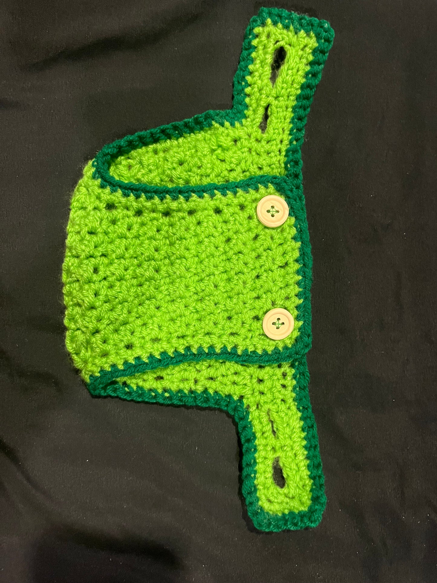 Green Dino Newborn baby hat and Diaper cover set