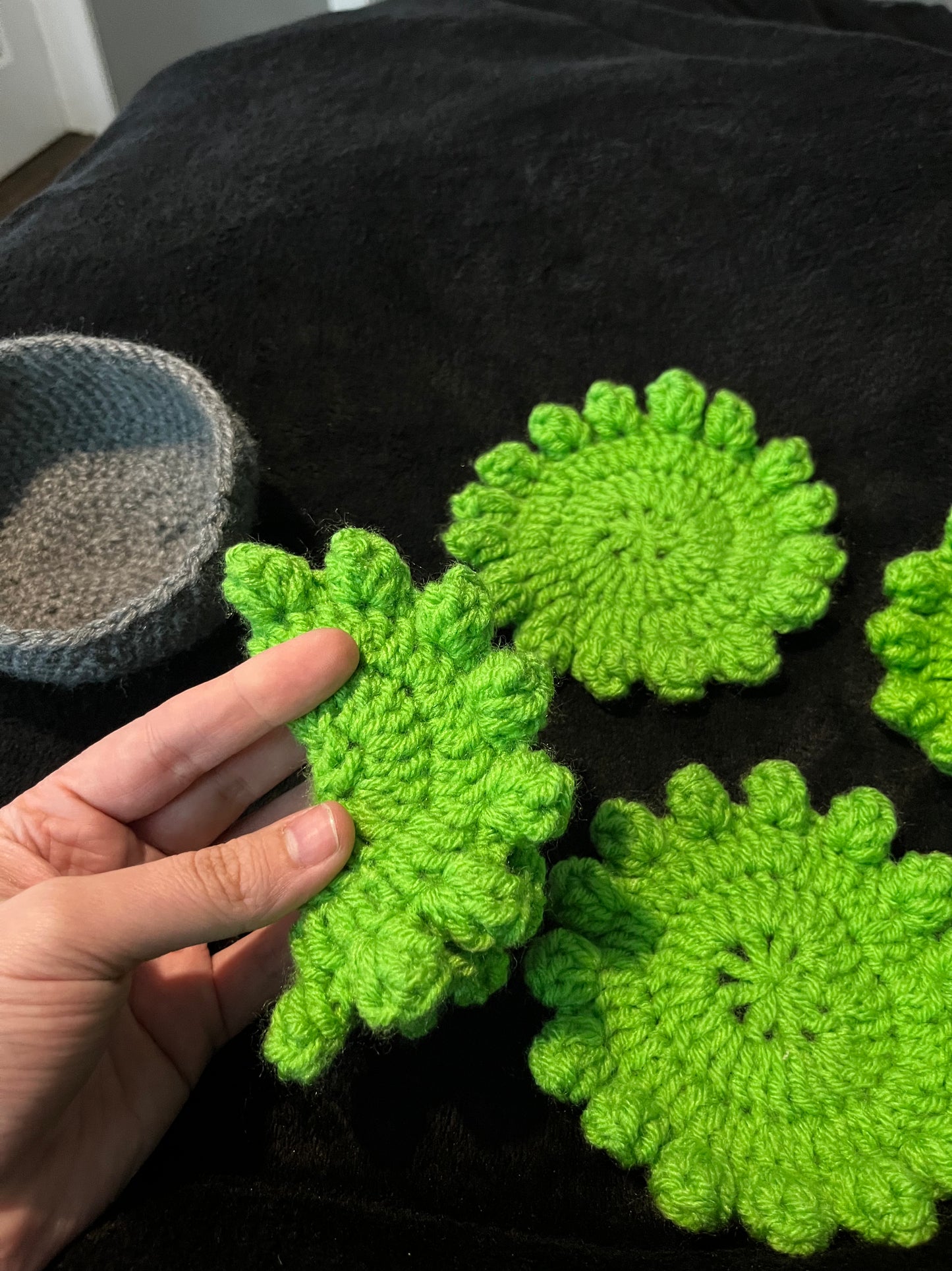 Crocheted Guacamole Coaster set
