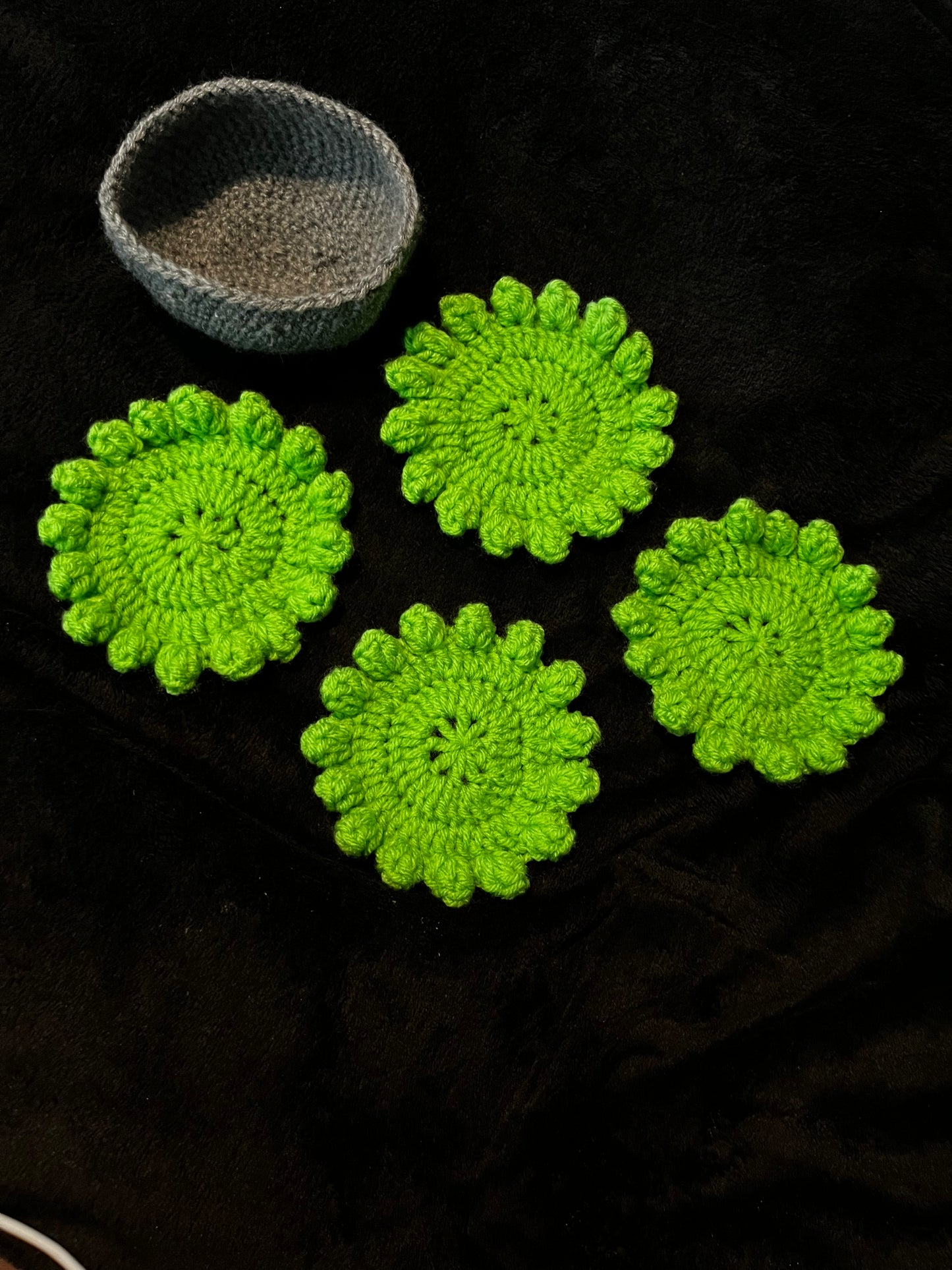 Crocheted Guacamole Coaster set